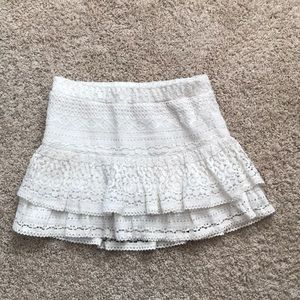 Justice white lace knit skirt sz 10